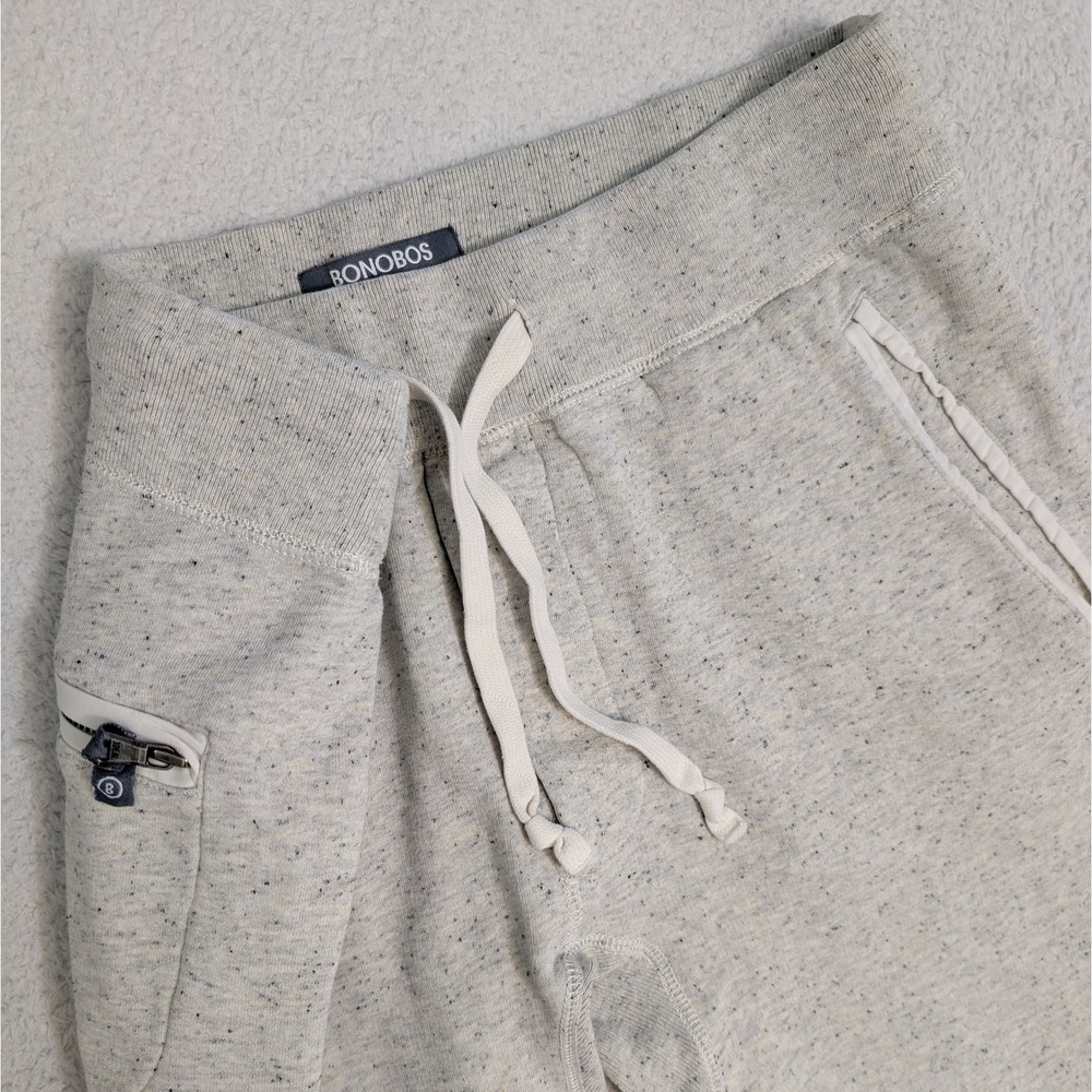 Bonobos Jogger Men's Sm Zip Pocket Gray‎ Speckled Terry Tapered Sweatpants